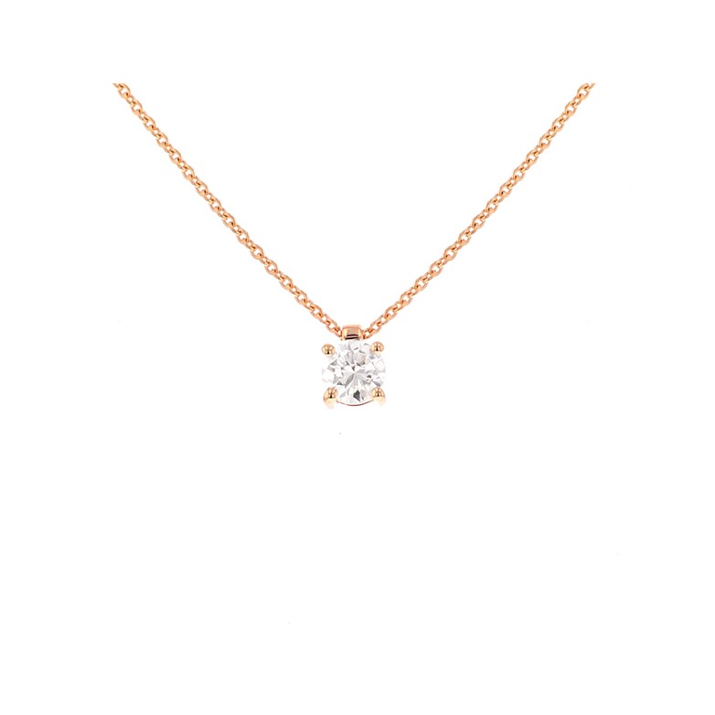 Collier diamant 0.68 carat or rose 3.42g Bon état -  reconditionné disponible sur Gemme Les Bijoux